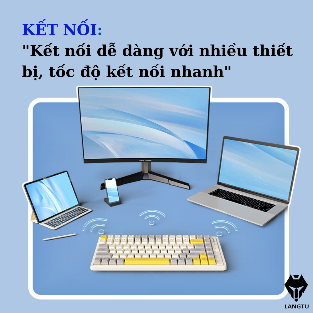 Bàn Phím Máy Tính Cơ Gaming Hotswap Langtu GK69 Triple Mode Không/Có Dây Hàng Chính Hãng