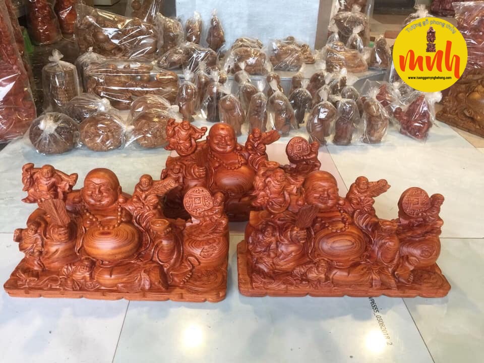 Tượng Phật Di Lặc Ngũ Phúc Ngồi Xoài Kích Thước 45x23x19cm