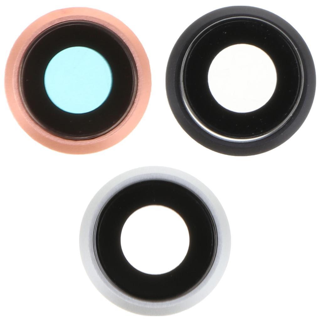 Phone Rear Camera Lens Cover Glass & Metal Frame Holder For 8
