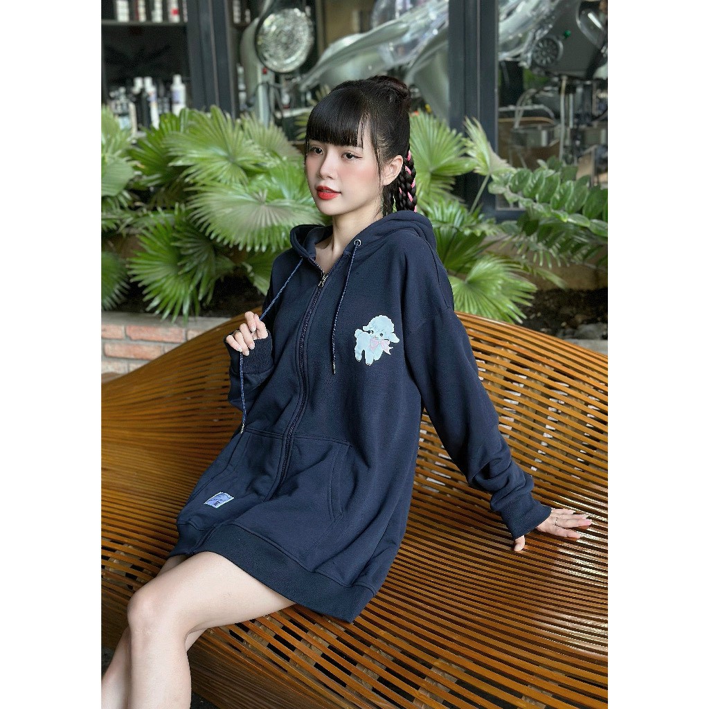 Áo Hoodie Zip Hoa Tulip, Áo Khoác Hoodie dây kéo Nam Nữ Form Rộng Chất Nỉ Bông Cotton Dày 2 Lớp Ulzzang Unisex