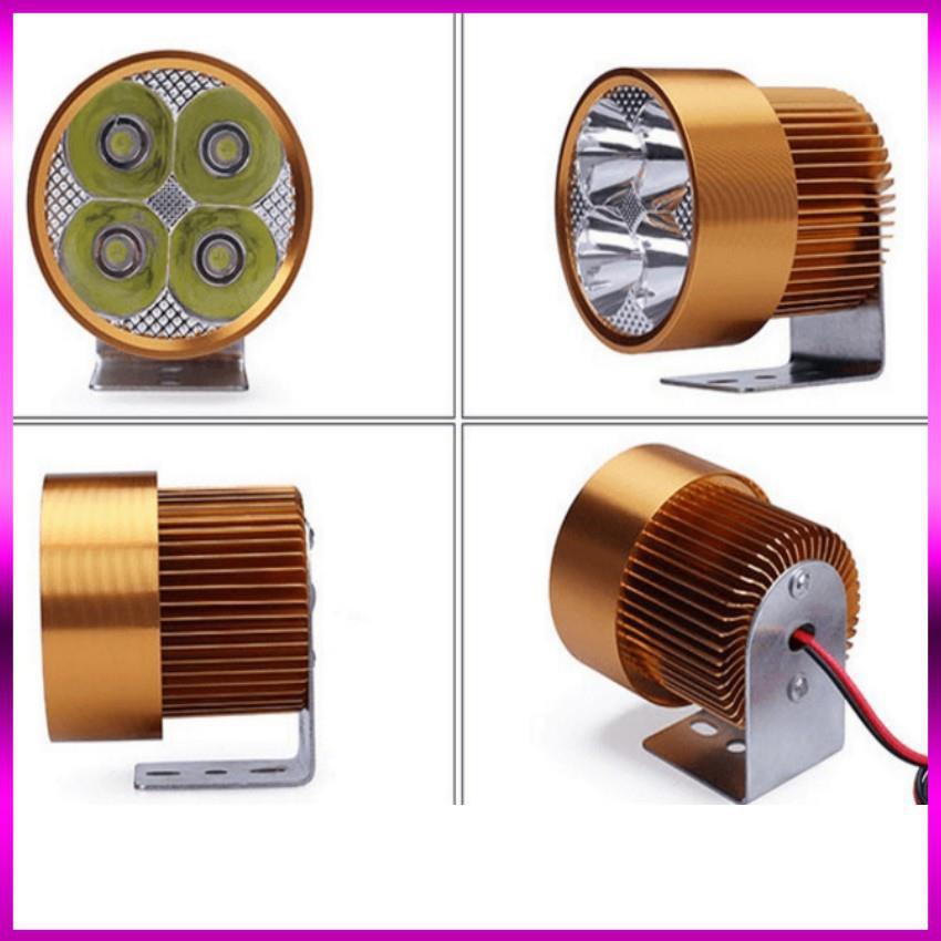 Đèn pha trợ sáng 4 led dành cho xe mô tô, xe điện (màu đen) 206360-2