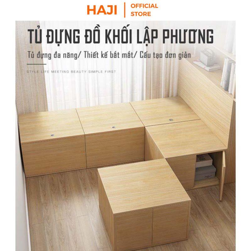 Tủ lưu trữ đồ đa năng HAJI, Hộc tủ gỗ đựng đồ có thể dùng làm ghế ngồi, tủ đầu giường thông minh tiện dụng A182/183