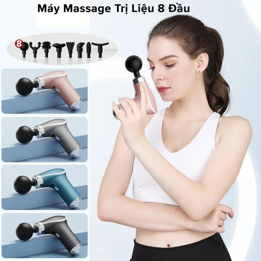 Máy Massage Trị Liệu Cầm Tay 8 Đầu Compact KH 325 3 Chế Độ Cộng Hưởng, Súng Đấm Lưng Cổ Vai Gáy Chính Hãng dododios