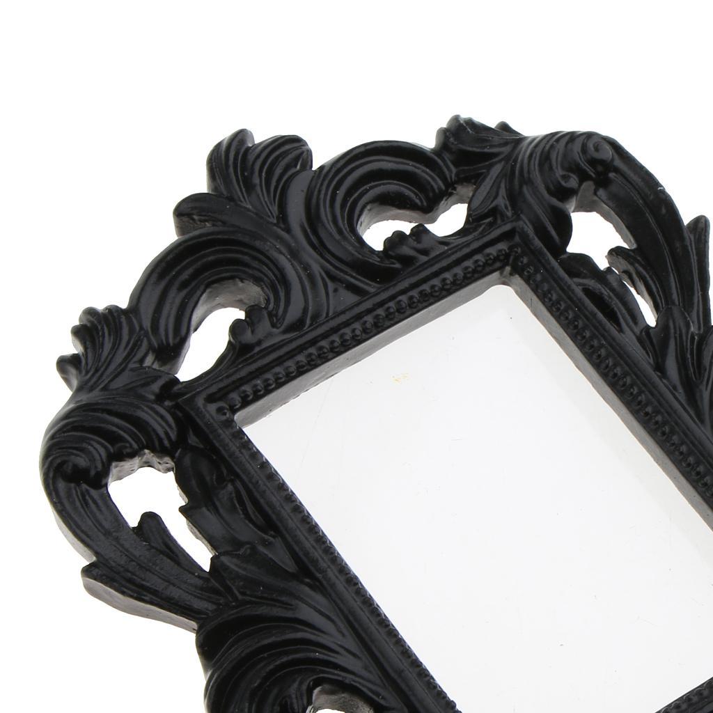 2pcs Vintage Mini Resin Picture Photo Frame Party Favor White+Black