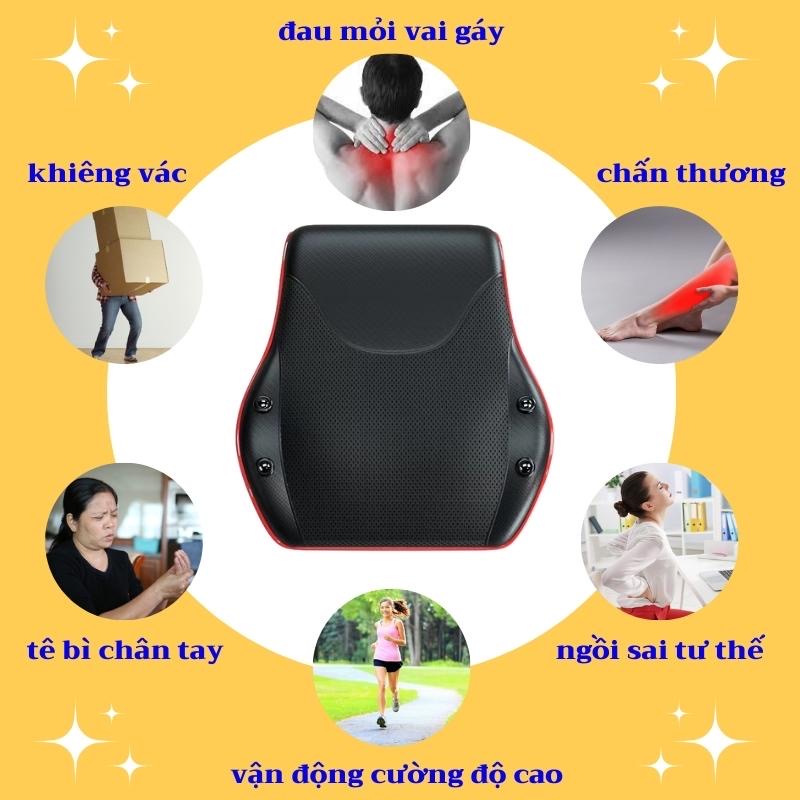 Gối Massage Cổ Vai Gáy, Máy Massage Hồng Ngoại Giảm Nhức Mỏi Toàn Thân 20 Bi Cao Cấp