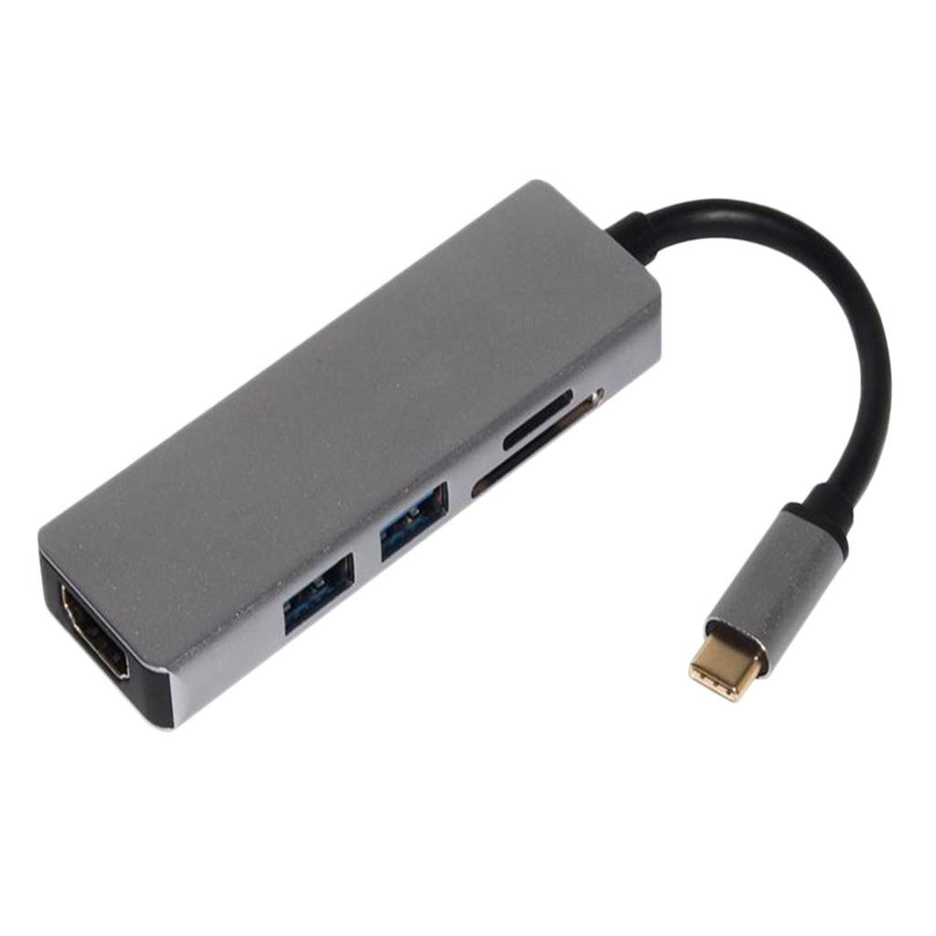 Multi-function 5-in-1 Type C to HDMI USB3.1 SD TF Adapter for Macbook Air