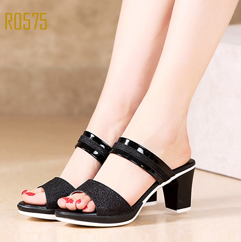 Dép cao gót nữ quai ngang ROSATA RO575 - 6p - HÀNG VIỆT NAM - BKSTORE