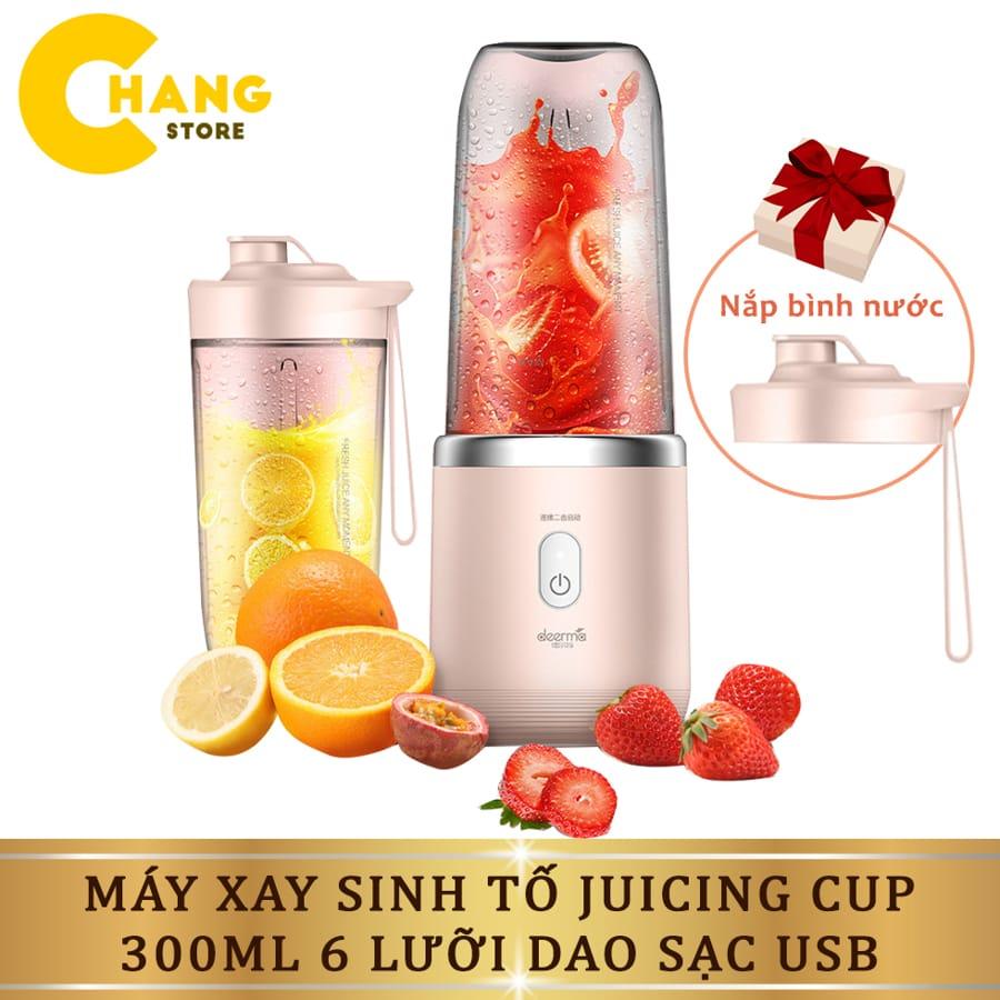 Máy Xay Sinh Tố Hoa Quả Cầm Tay CHIGO JUICING CUP 300ml Sử Dụng Pin Sạc USB Siêu Tiện Lợi Tặng Kèm Nắp Đậy