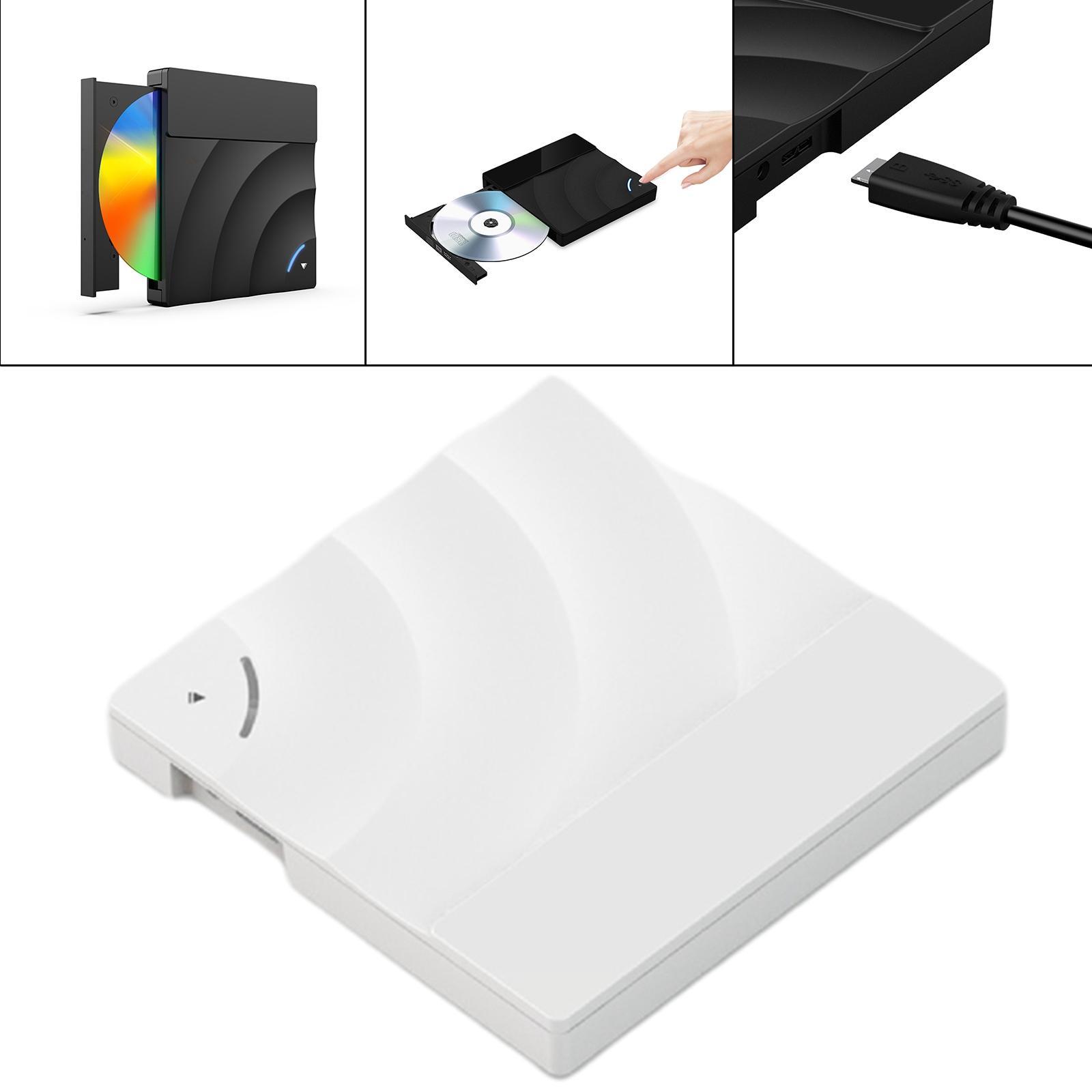 Portable External   Rw Drive USB 3.0 Optical Drive PC for Windows  White