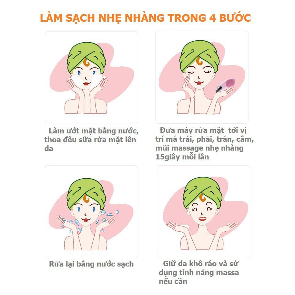 Máy Rửa Mặt Sóng Âm BR-020 ️ Sóng Siêu Âm  Rung Chắc Giúp Làm Sạch Da 5 Chế Độ