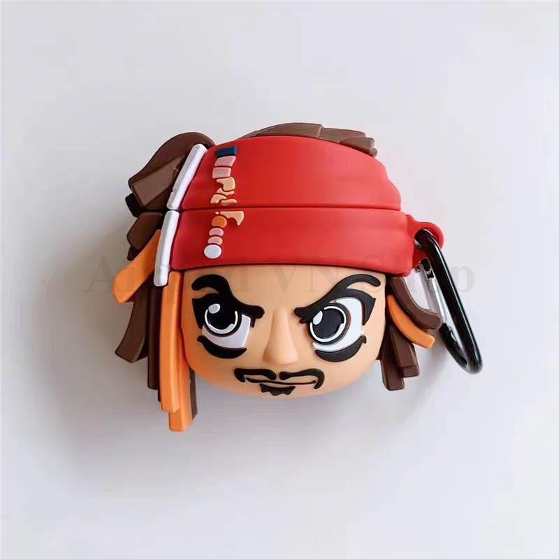 Bao Case Ốp dành cho airpod 1 và 2 cướp biển Jack kute silicon 3D cao cấp