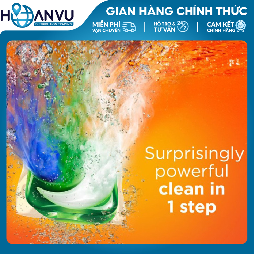 Bình viên giặt Tide Pods Plus Ultra Oxi 4in1 104 viên - Nhập khẩu Mỹ