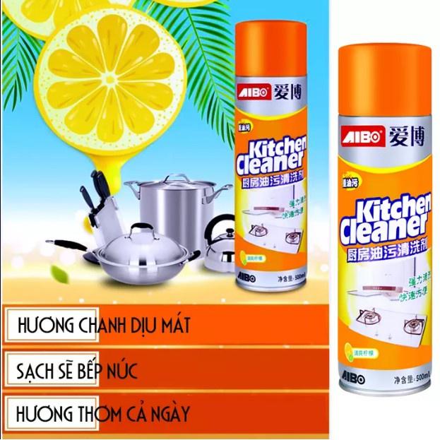 CHAI XỊT TẨY RỬA NHÀ BẾP KITCHEN CLEANER (Màu vàng cam)