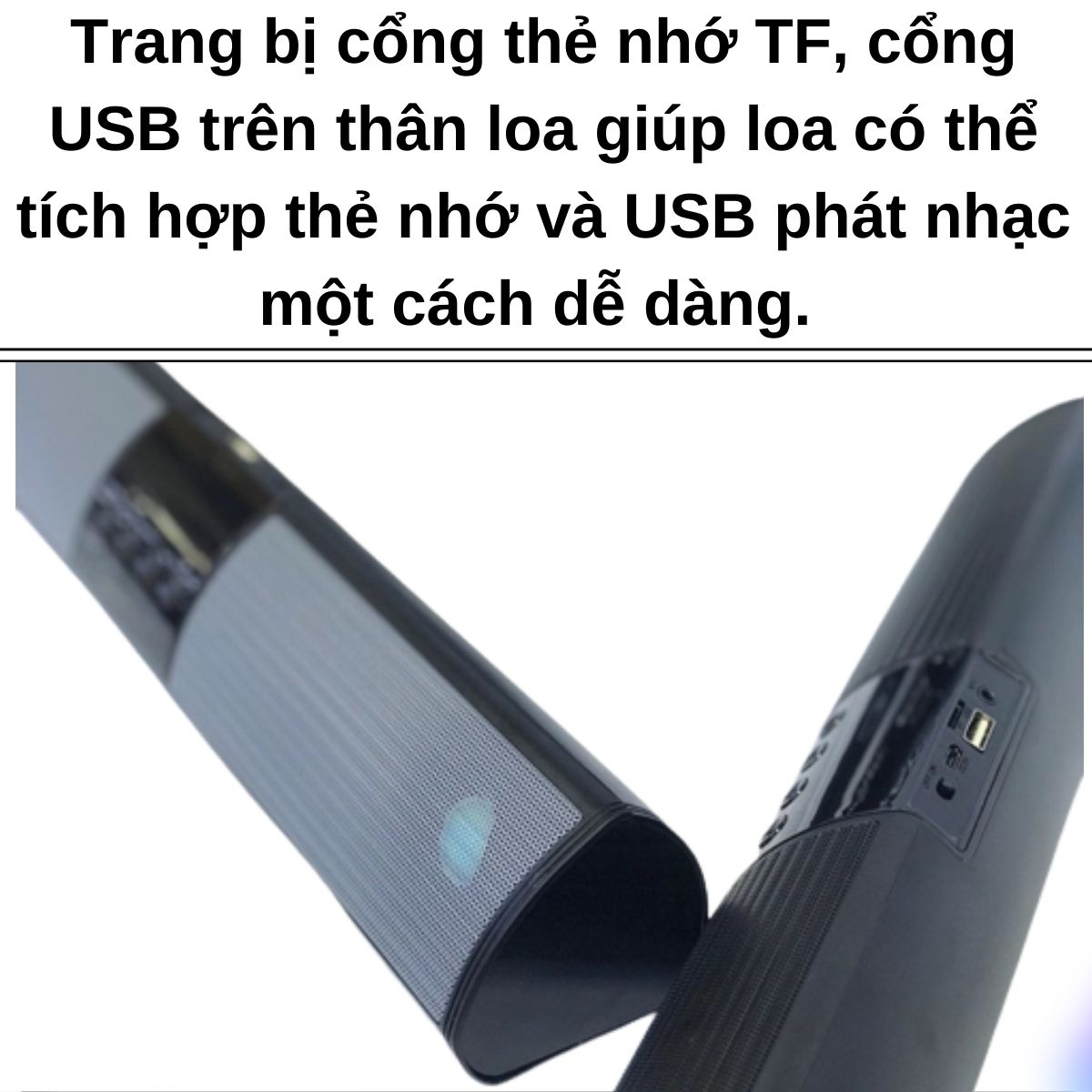 Loa Bluetooth A2 Nghe Nhạc 2 Loa 5W Công Suất Lớn, Bass Mạnh, Đèn Led Theo Nhạc Và Khe Cắm Thẻ Nhớ, USB, Đài FM