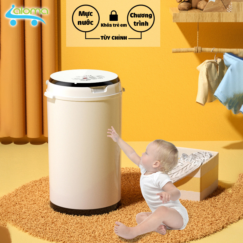 Máy giặt mini tự động hoàn toàn giặt 3.5kg quần áo công suất 300W cực mạnh giặt nhanh có tia UV khử khuẩn - Bh 1 năm