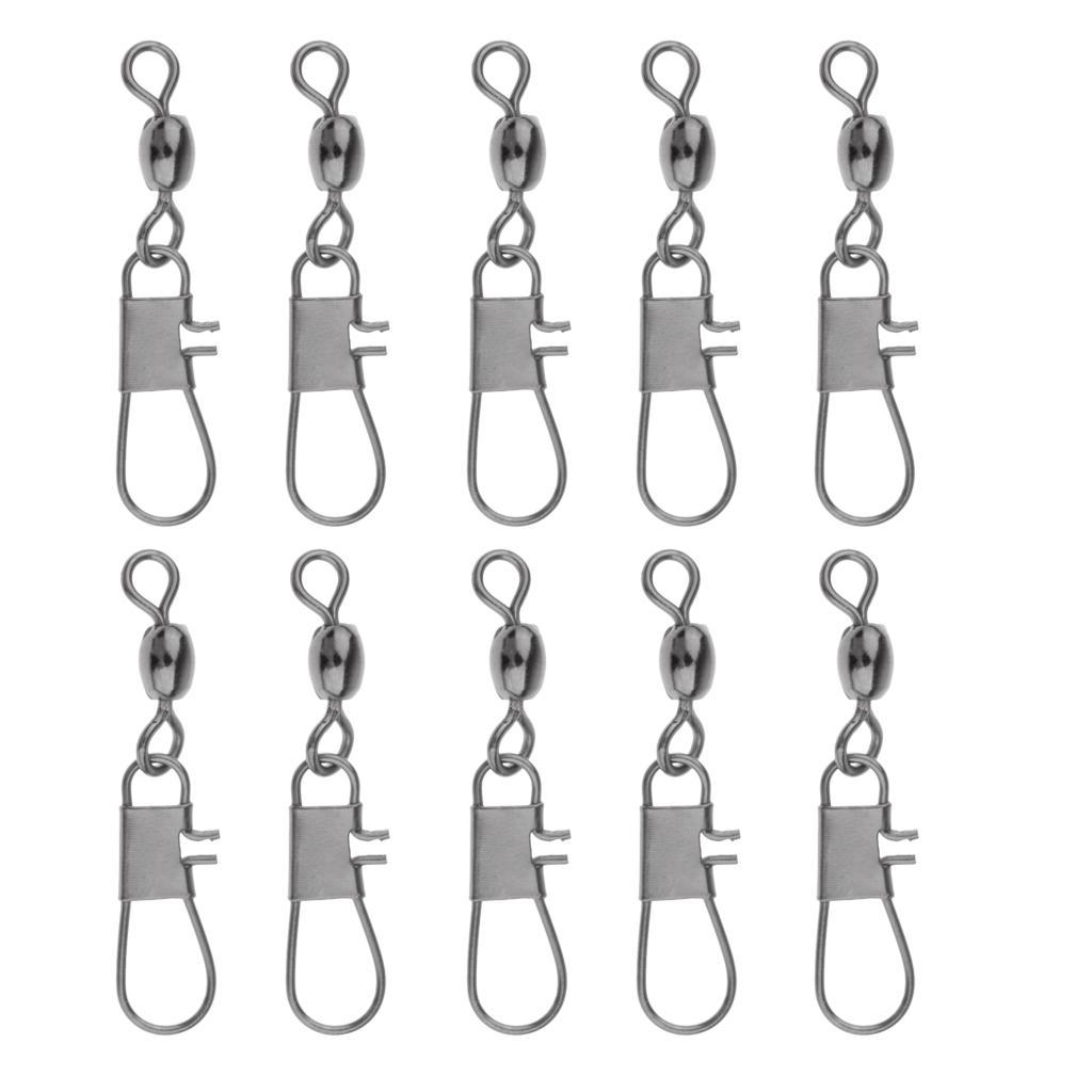 10pcs Fishing Rolling Barrel Swivel Interlock Snap Ball Bearing Connector Made of high quality Copper Alloy Durable to use