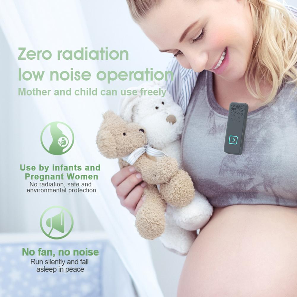 Máy lọc không khí Anion di động mini dạng kẹp, loại bỏ mùi thuốc lá