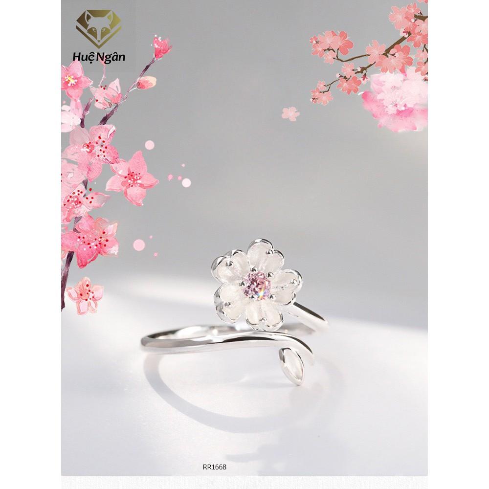Nhẫn bạc Ý 925 Huệ Ngân - Hoa anh đào RR1668