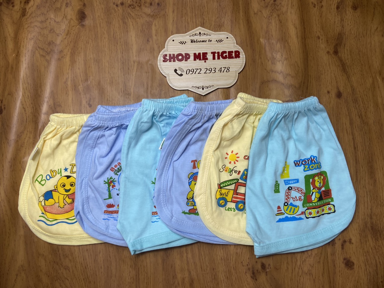 Quần đùi cotton màu thoải mái cho bé 4- 12kg