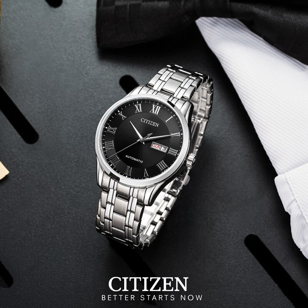 Đồng Hồ Nam Citizen Dây Thép Không Gỉ NH8360-80E - Mặt Đen