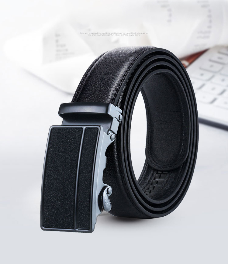 Thắt Lưng Dây Nịt Nam Giá Rẻ Khóa Tự Động Giản Dị Mặt Đen Nhám DT118