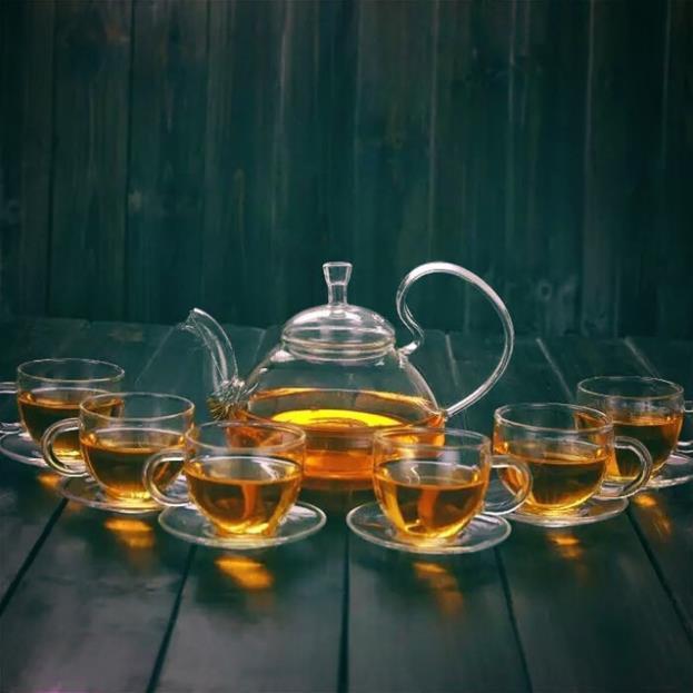 Set ấm thuỷ tinh quai vồng