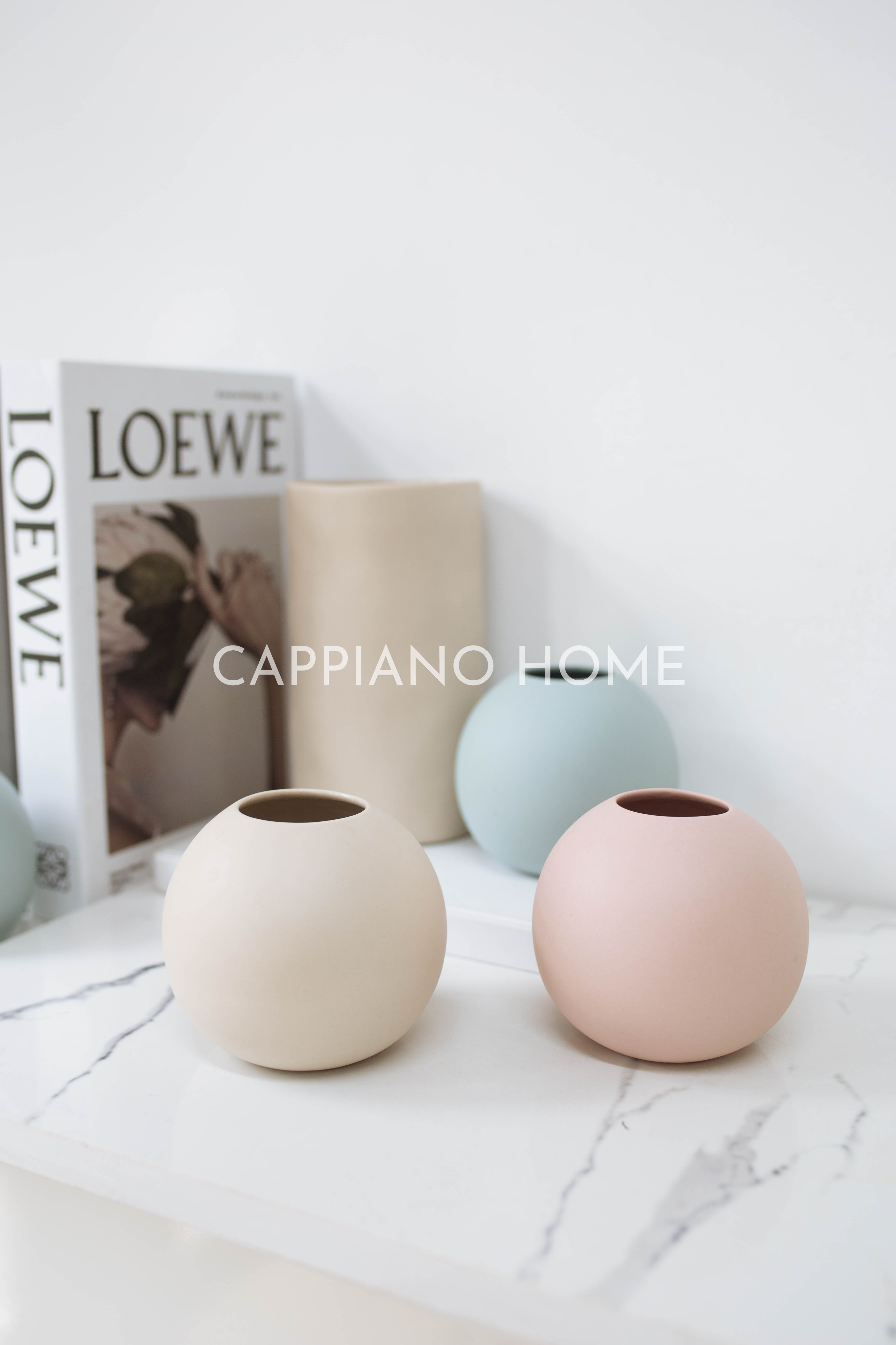 Lọ hoa mini hình tròn, bình hoa trang trí tiện lợi | Cappiano home