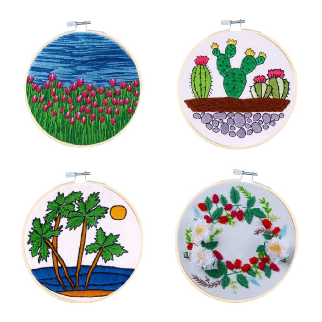 1 Set Embroidery Starter Kit, Full Range of Embroidery Starter Kit with Pattern for Beginner Including Embroidery Cloth Embroidery Tools Kit