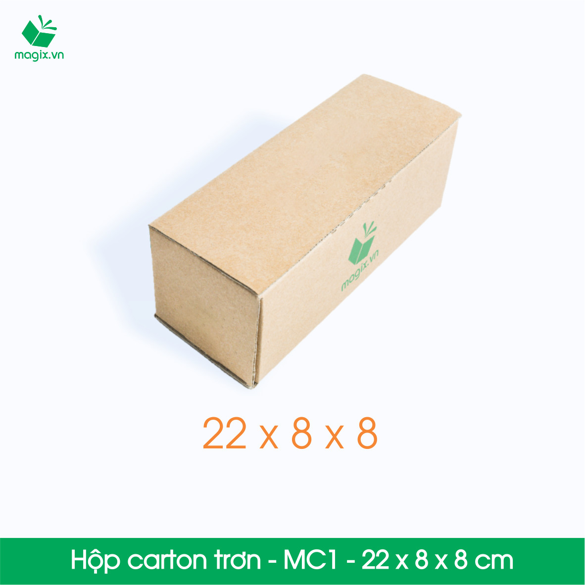 MC1 - 22x8x8 cm - 100 Thùng hộp carton trơn đóng hàng