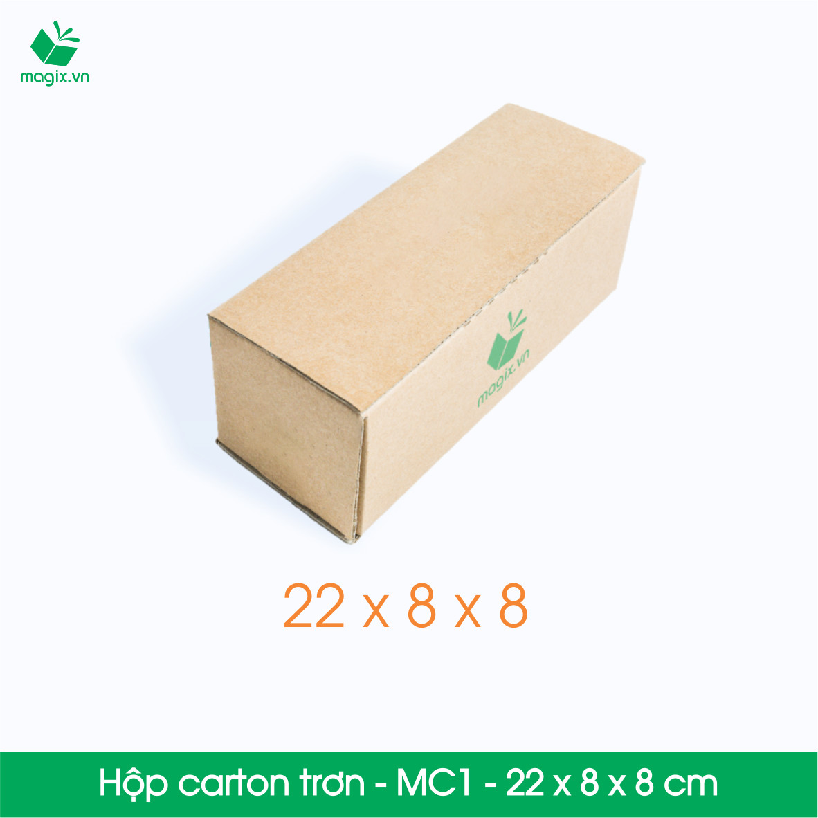 MC1 - 22x8x8 cm - 25 Thùng hộp carton trơn đóng hàng