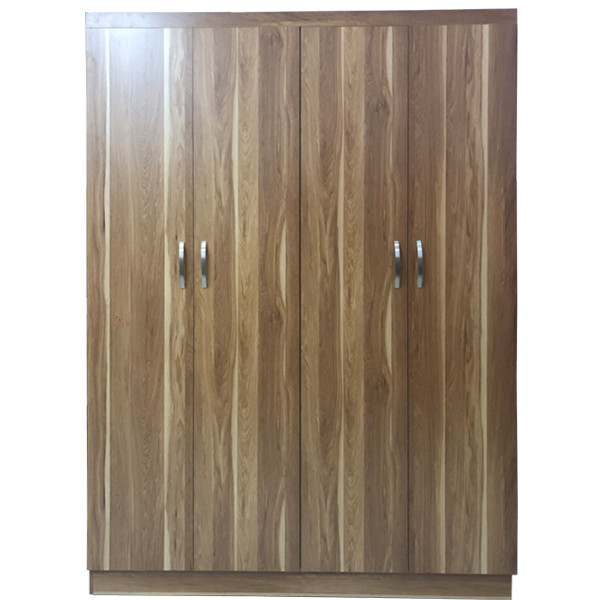 Tủ Áo Gỗ MDF 4 Cánh Melamine Vân Sọc Vàng 195