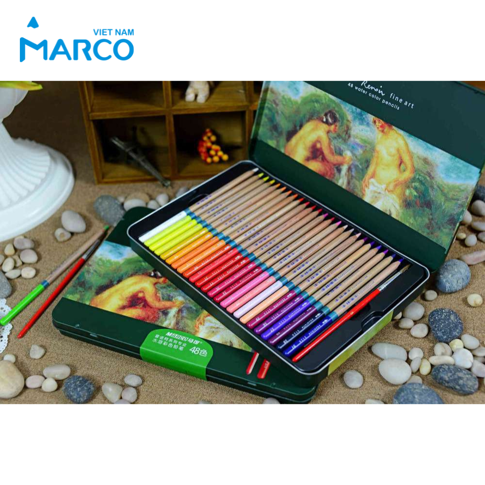 Hộp Bút Chì Màu Nước ,Gốc Dầu Cao Cấp Marco Renoir 3120 36/48/72/100 Màu - Nghệ thuật vẽ chuyên nghiệp