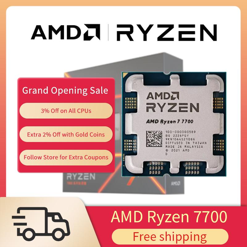 MỚI AMD Ryzen R7 7700X 4.5 GHz 8 Nhân 16 Luồng Bộ Vi Xử Lý CPU 5NM L3 = 32M Ổ Cắm AM5 , Vận Chuyển Nhanh!