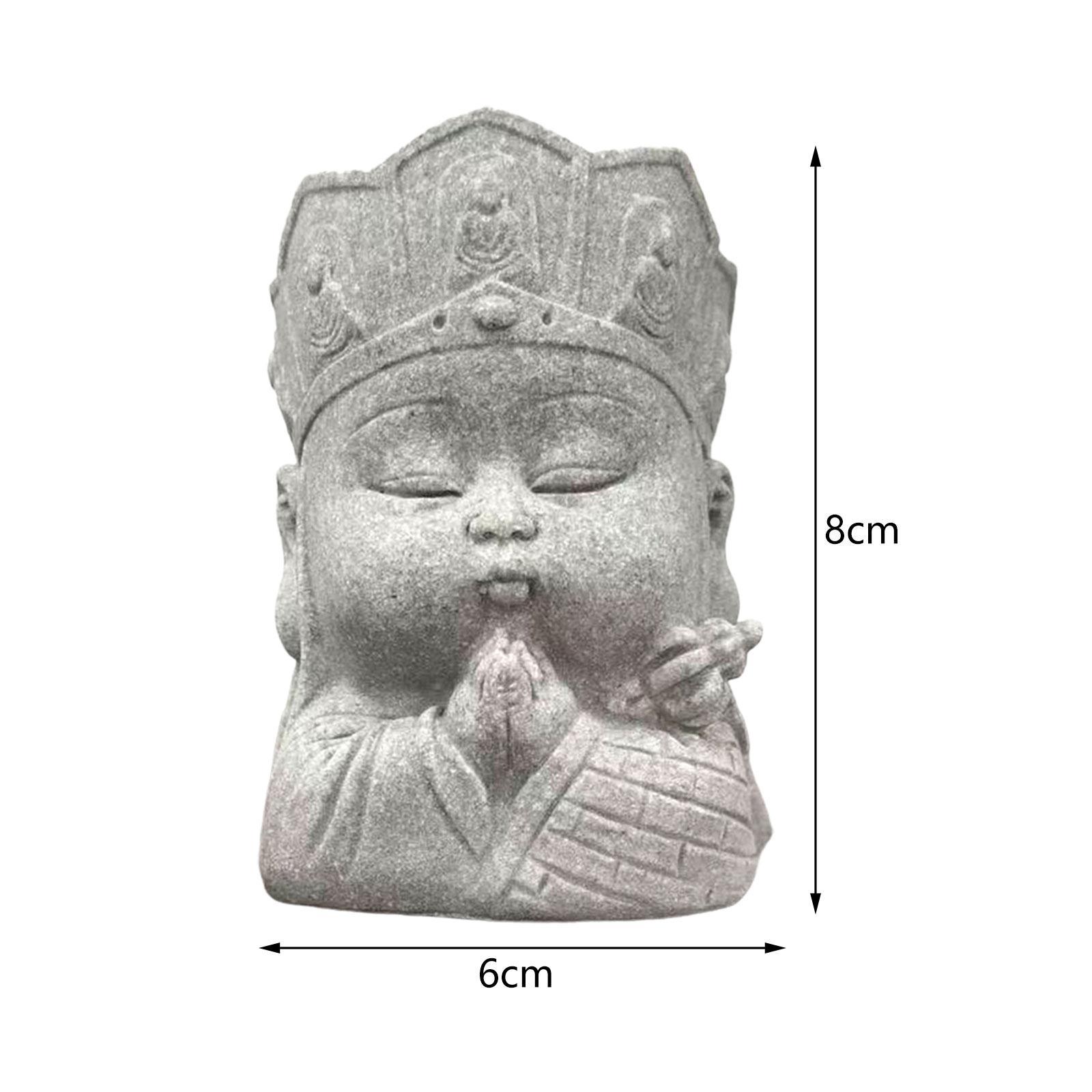 Buddha Monk Statue Tea Pet Ornament Ornament Antique Buddha Sculpture Sitting Buddha Statue for Office Tabletop Indoor Outdoor Car Dashboard