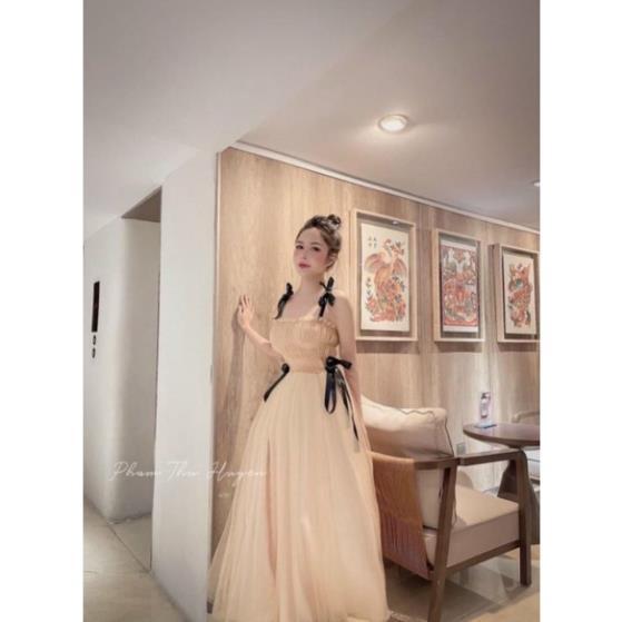 ĐẦM CÔNG CHÚA PHỐI VOAN CÓ LÓT ĐÍNH NƠ