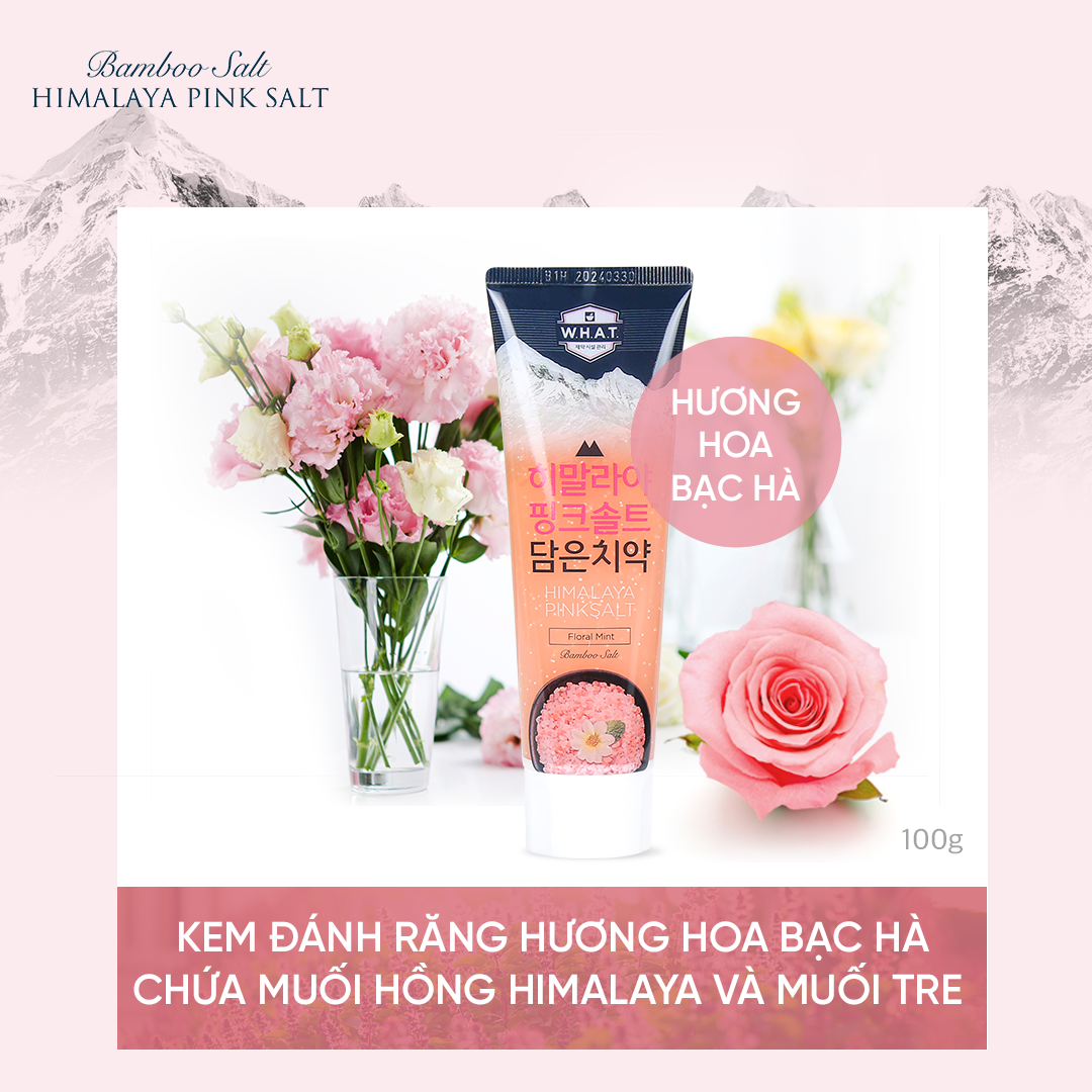 Kem Đánh Răng Muối Hồng Hương Hoa Bạc Hà Himalaya Pink Salt Floral Mint Pumping Toothpaste