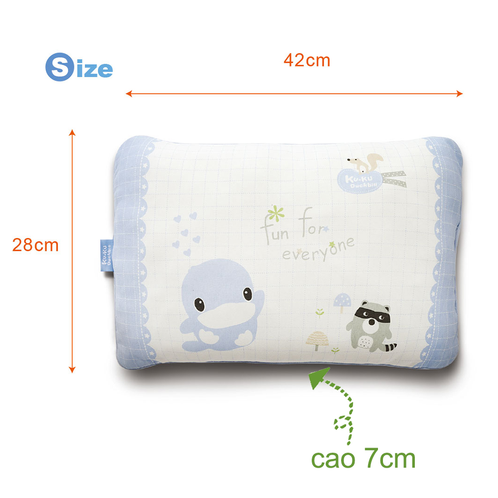 Gối cho bé mầm non KU.KU Duckbill thoáng khí 3D 42x28x7cm ku2087