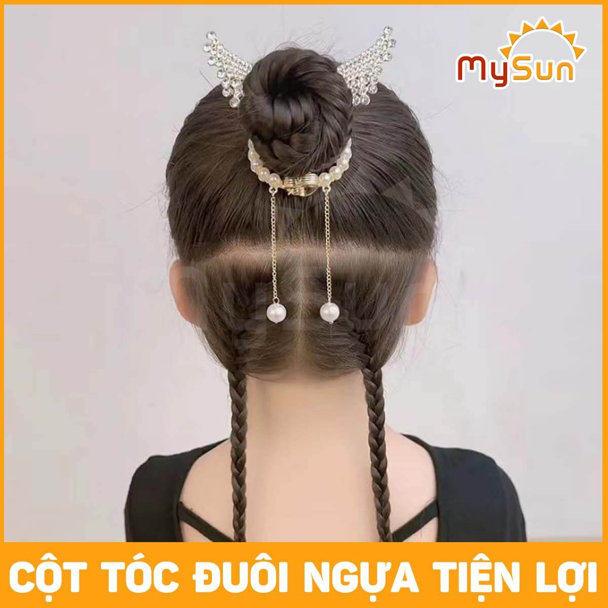 Nơ kẹp cài tóc cho bé gái xinh đẹp - phụ kiện tóc trẻ em MySun