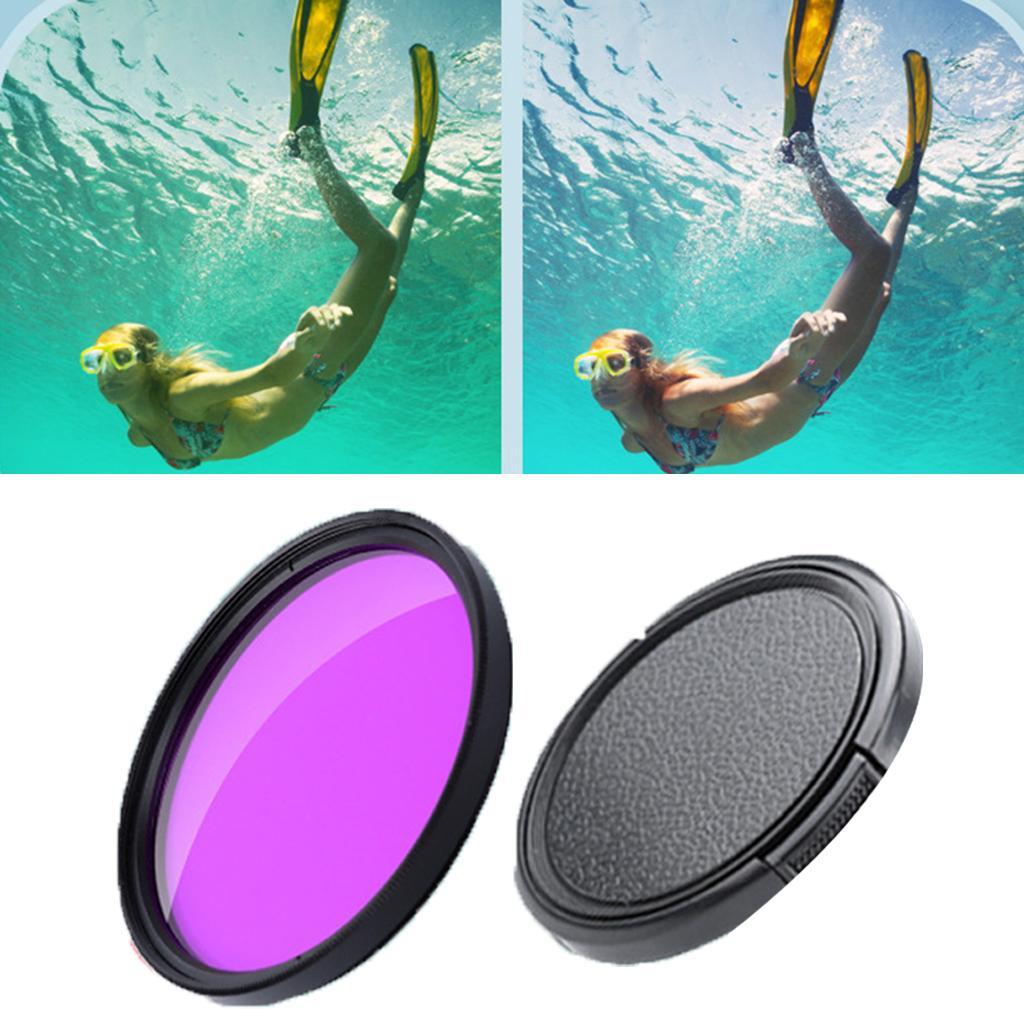 58mm  Lens Filter W/ Lens Caps Camera Lens for Underwater Photograph