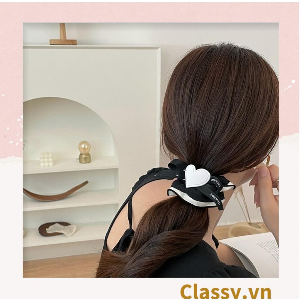 Bộ sưu tập - Scrunchies, kẹp tóc, nơ buộc tóc tông be, gắn ruy băng và đính đá nhiều lớp sang chảnh PK774