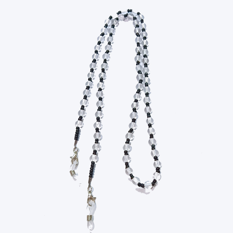 Dây đeo gọng kính hạt cườm mix đen trắng glasses chain black and white top trend