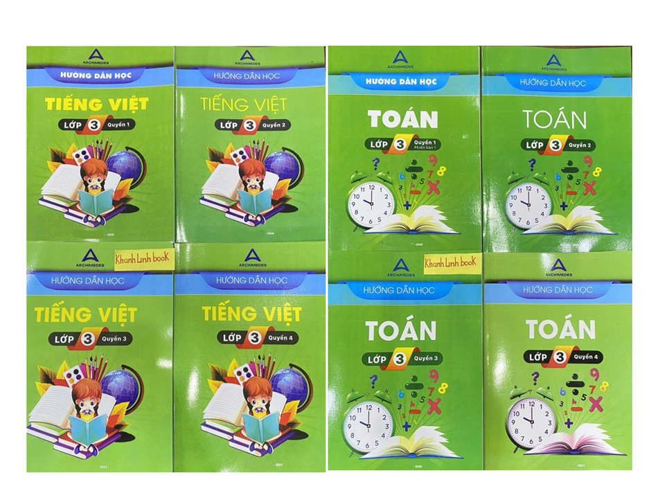 Sách - Combo 8 cuốn Hướng dẫn học toán + tiếng việt lớp 3 (2023)