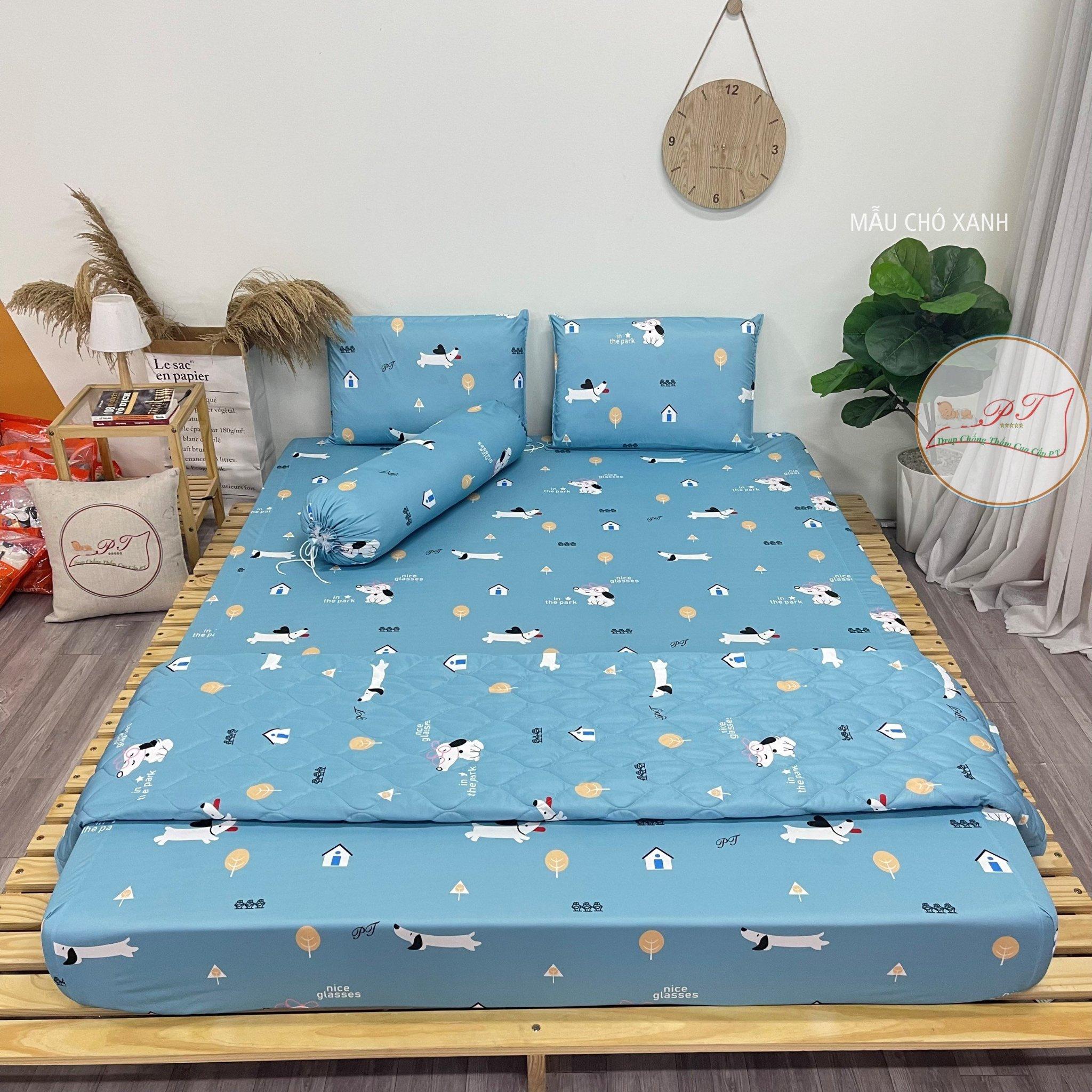 Ga Chống Thấm Cao Cấp PT Mẫu Họa Tiết Chó Xanh