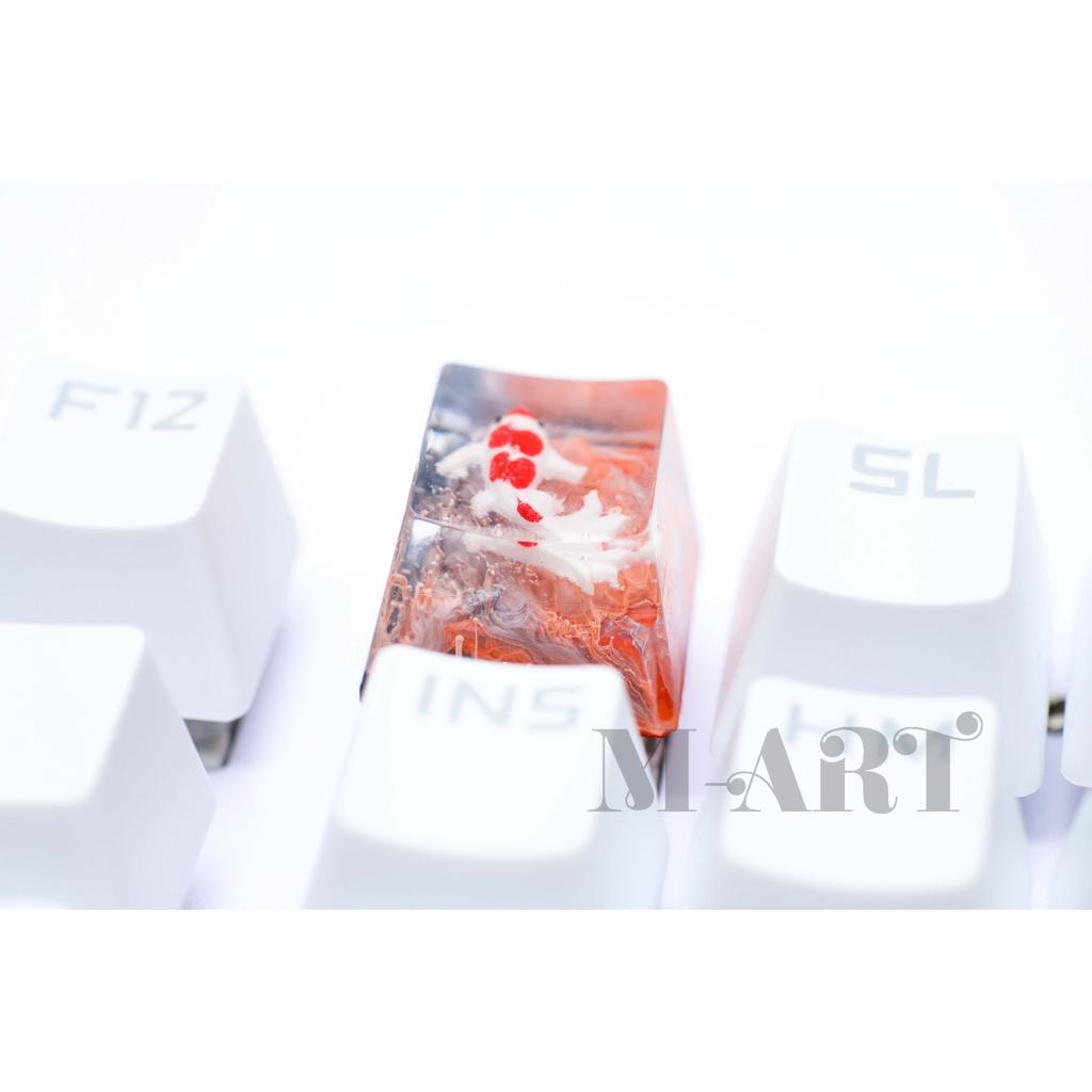 Nút dành cho bàn phím cơ cá koi phối màu san hô tiểu cảnh - Fishes Koi Keycap artisan handmade