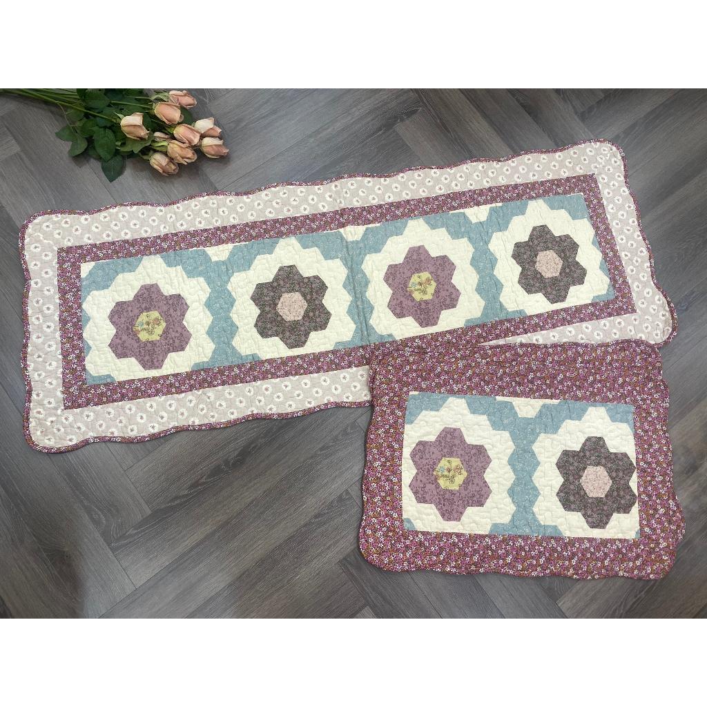 Thảm set 3 - hoa lục giác - T3N540