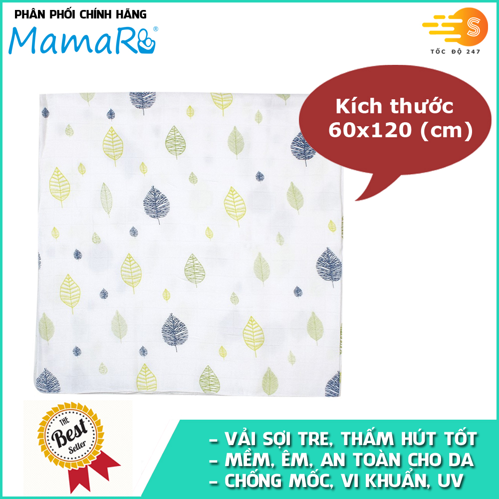 Khăn tắm vải sợi tre cho bé 60x120 Mamaru MA-KT60X120 - Diệt khuẩn, hút ẩm tốt, kháng tia UV