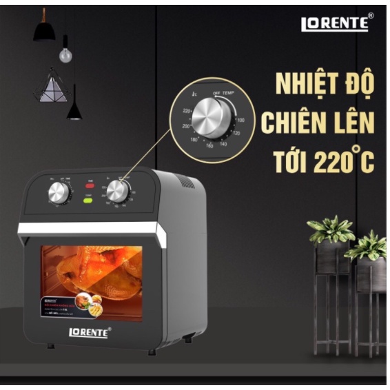 [Hàng Chính Hãng] Nồi chiên không dầu Dung tích 15Lit Lorente LT-1500, công suất 1600W