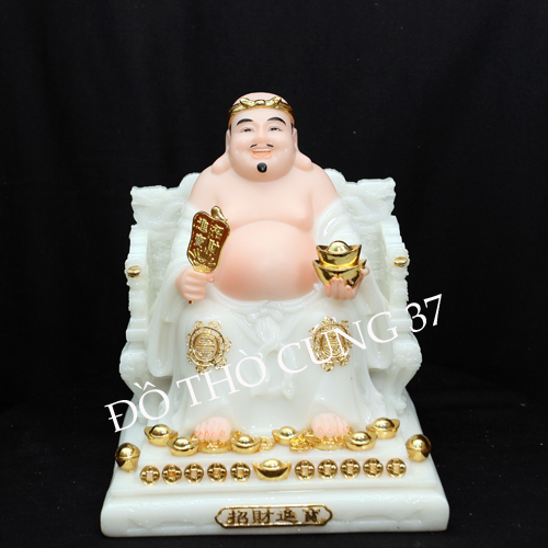 TƯỢNG THẦN TÀI THỔ ĐỊA MÀU TRẮNG - BỘT ĐÁ CAO CẤP - HÀNG NHẬP KHẨU