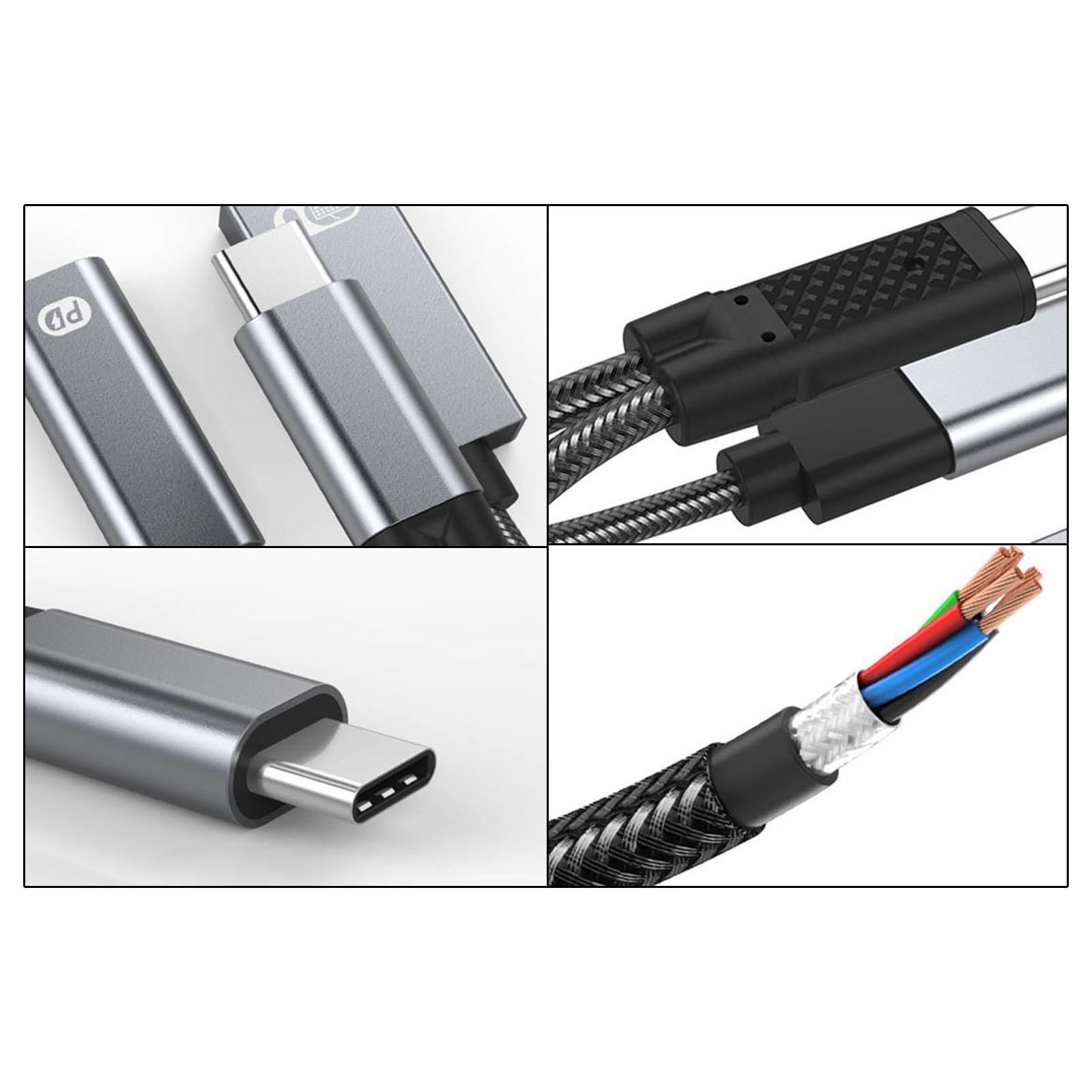 USB C OTG Adapter with Fast Charging Braided Cord PD 60W for Laptop