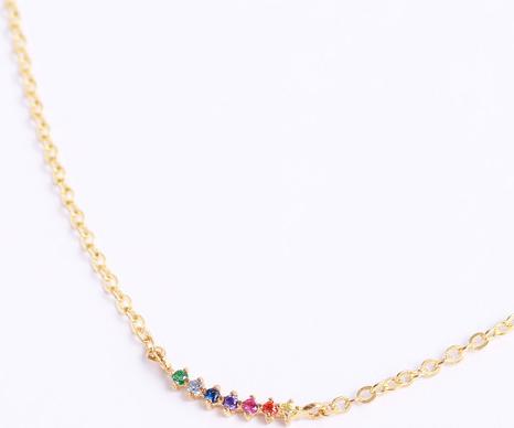 Dây chuyền bạc mạ vàng 18k cầu vồng minimalist rainbow Gix Jewel DC29